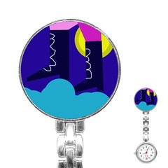 Walking On The Clouds  Stainless Steel Nurses Watch by Valentinaart