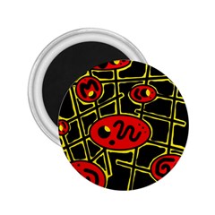 Red And Yellow Hot Design 2 25  Magnets