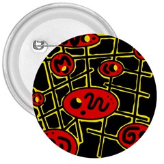 Red And Yellow Hot Design 3  Buttons by Valentinaart