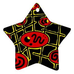 Red And Yellow Hot Design Ornament (star) 