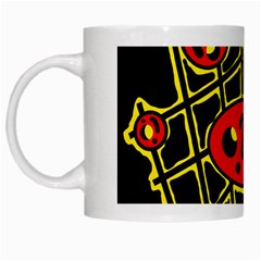 Red And Yellow Hot Design White Mugs by Valentinaart