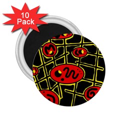 Red And Yellow Hot Design 2 25  Magnets (10 Pack) 