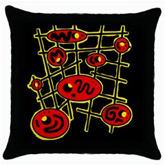 Red And Yellow Hot Design Throw Pillow Case (black)