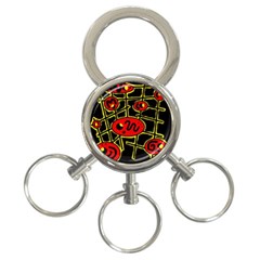 Red And Yellow Hot Design 3-ring Key Chains