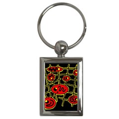 Red And Yellow Hot Design Key Chains (rectangle) 