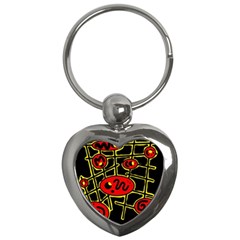 Red And Yellow Hot Design Key Chains (heart) 