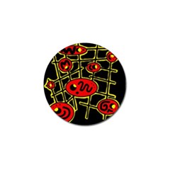 Red And Yellow Hot Design Golf Ball Marker (4 Pack)