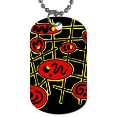 Red And Yellow Hot Design Dog Tag (two Sides)