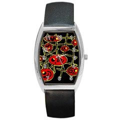 Red And Yellow Hot Design Barrel Style Metal Watch