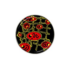 Red And Yellow Hot Design Hat Clip Ball Marker (4 Pack)