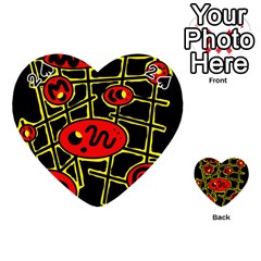 Red And Yellow Hot Design Playing Cards 54 (heart)  by Valentinaart