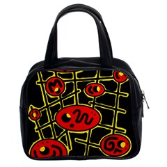 Red And Yellow Hot Design Classic Handbags (2 Sides)