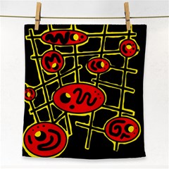 Red And Yellow Hot Design Face Towel