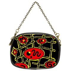 Red And Yellow Hot Design Chain Purses (one Side)  by Valentinaart