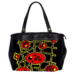 Red And Yellow Hot Design Office Handbags (2 Sides)  by Valentinaart