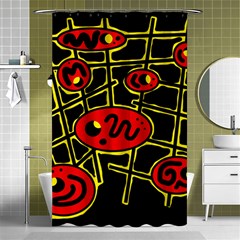 Red And Yellow Hot Design Shower Curtain 48  X 72  (small) 