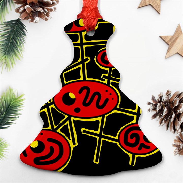 Red and yellow hot design Ornament (Christmas Tree)