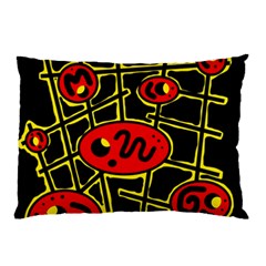 Red And Yellow Hot Design Pillow Case (two Sides)