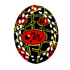 Red And Yellow Hot Design Ornament (oval Filigree) 