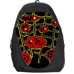 Red And Yellow Hot Design Backpack Bag by Valentinaart