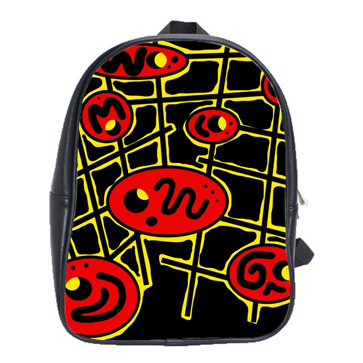 Red and yellow hot design School Bags (XL) 