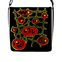 Red And Yellow Hot Design Flap Messenger Bag (l) 