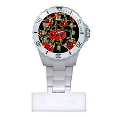 Red And Yellow Hot Design Plastic Nurses Watch