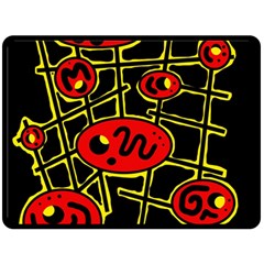 Red And Yellow Hot Design Double Sided Fleece Blanket (large) 