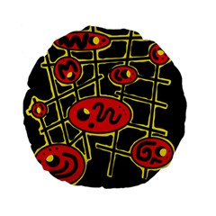 Red And Yellow Hot Design Standard 15  Premium Flano Round Cushions