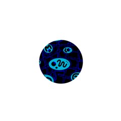 Blue Decorative Design 1  Mini Buttons