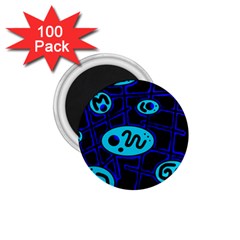 Blue Decorative Design 1 75  Magnets (100 Pack) 