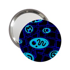 Blue Decorative Design 2 25  Handbag Mirrors