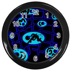 Blue Decorative Design Wall Clocks (black)