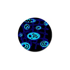 Blue Decorative Design Golf Ball Marker (4 Pack)