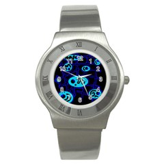 Blue Decorative Design Stainless Steel Watch