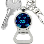 Blue decorative design Bottle Opener Key Chains Front