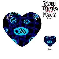 Blue Decorative Design Playing Cards 54 (heart)  by Valentinaart