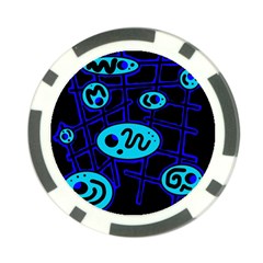 Blue Decorative Design Poker Chip Card Guards