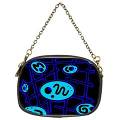 Blue Decorative Design Chain Purses (one Side) 