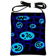 Blue Decorative Design Shoulder Sling Bags