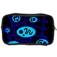 Blue Decorative Design Toiletries Bags