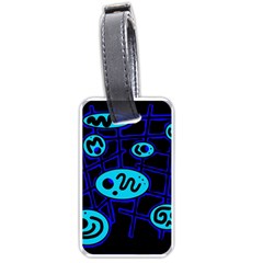 Blue Decorative Design Luggage Tags (one Side) 