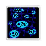 Blue decorative design Memory Card Reader (Square)  Front