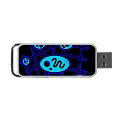 Blue Decorative Design Portable Usb Flash (two Sides) by Valentinaart