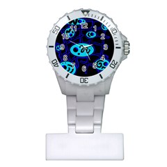 Blue Decorative Design Plastic Nurses Watch