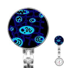 Blue Decorative Design Stainless Steel Nurses Watch