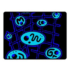 Blue Decorative Design Double Sided Fleece Blanket (small) 