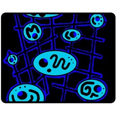 Blue Decorative Design Double Sided Fleece Blanket (medium) 