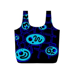 Blue Decorative Design Full Print Recycle Bags (s)  by Valentinaart