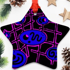 Blue And Magenta Abstraction Ornament (star) 